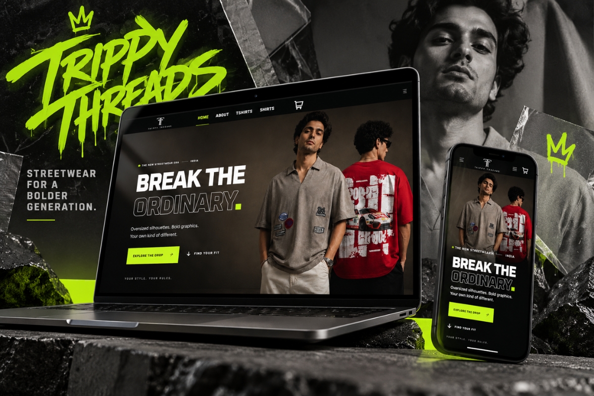 Trippy Threads ecommerce website project by Growth Amplify